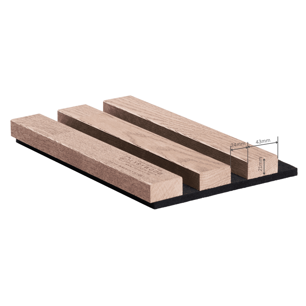 Muster Wandpaneel und Akustikpaneel aus Holz, Echtholz, Massivholz in Eiche Walnuss geoelt