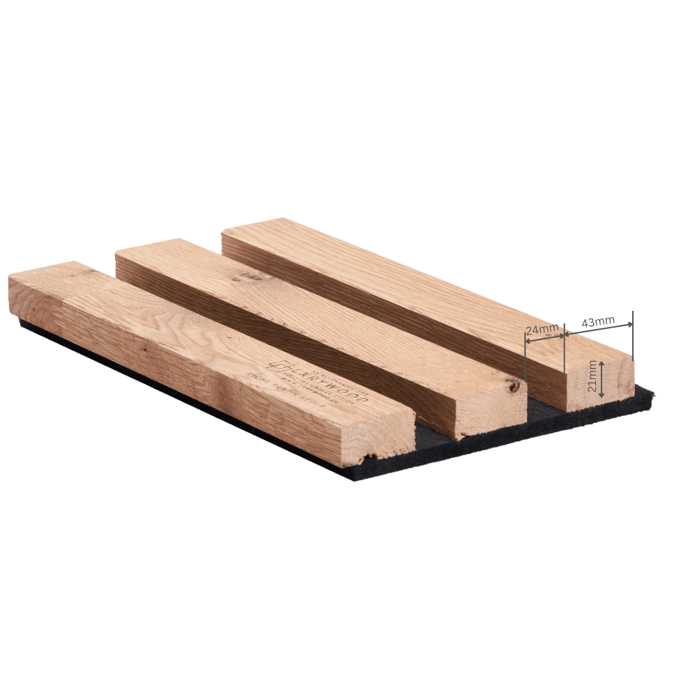 Muster Wandpaneel und Akustikpaneel aus Holz, Echtholz, Massivholz in Eiche Rustik geölt