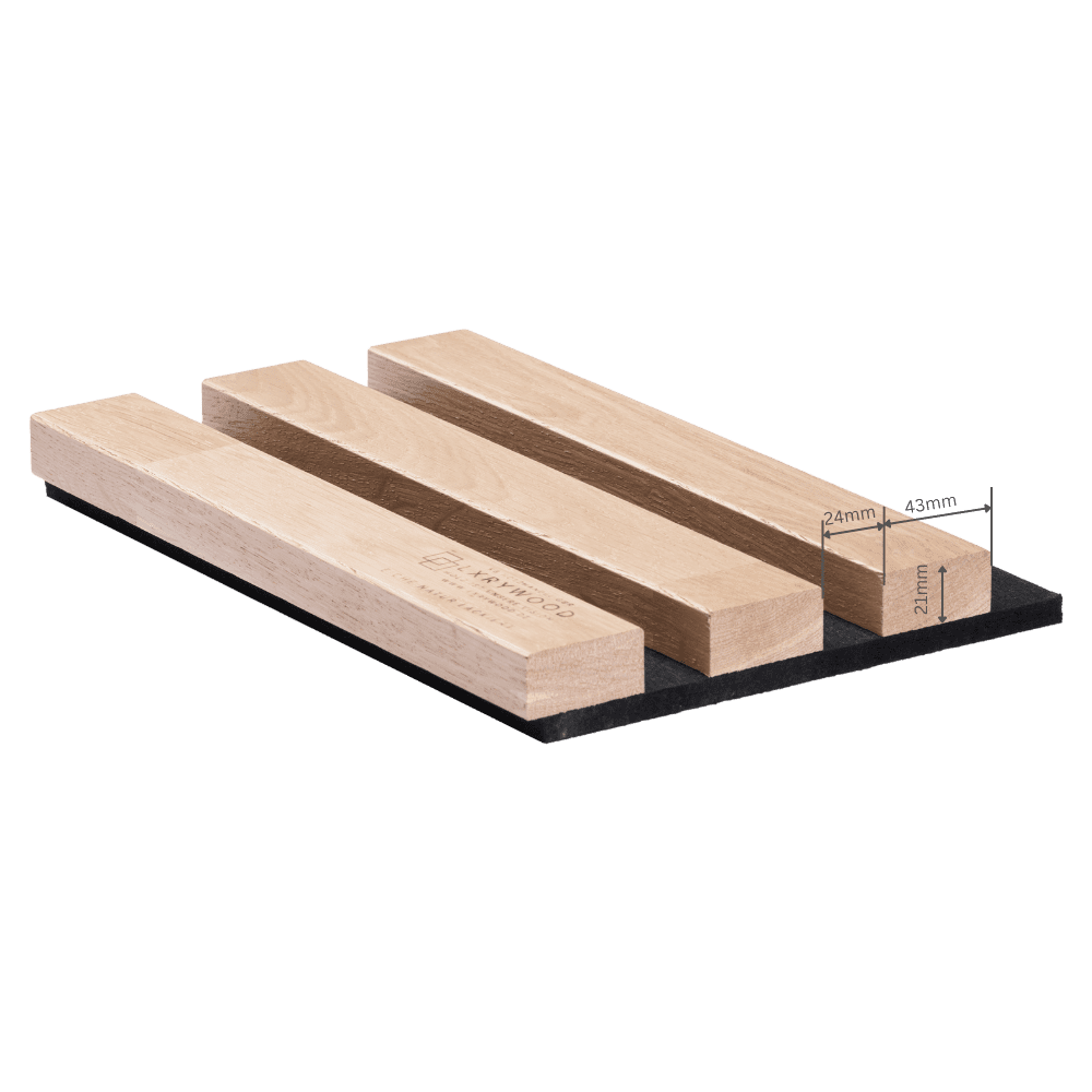 Muster Wandpaneel und Akustikpaneel aus Holz, Echtholz, Massivholz in Eiche Natur Lackiert