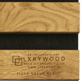 Akustikpaneele aus Massivholz - Natural oak acoustic panel with wood grain pattern and LXRYWOOD branding