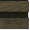 Solid wood acoustic panels with Luxywood branding shown on dark wood surface with textured black felt detail
