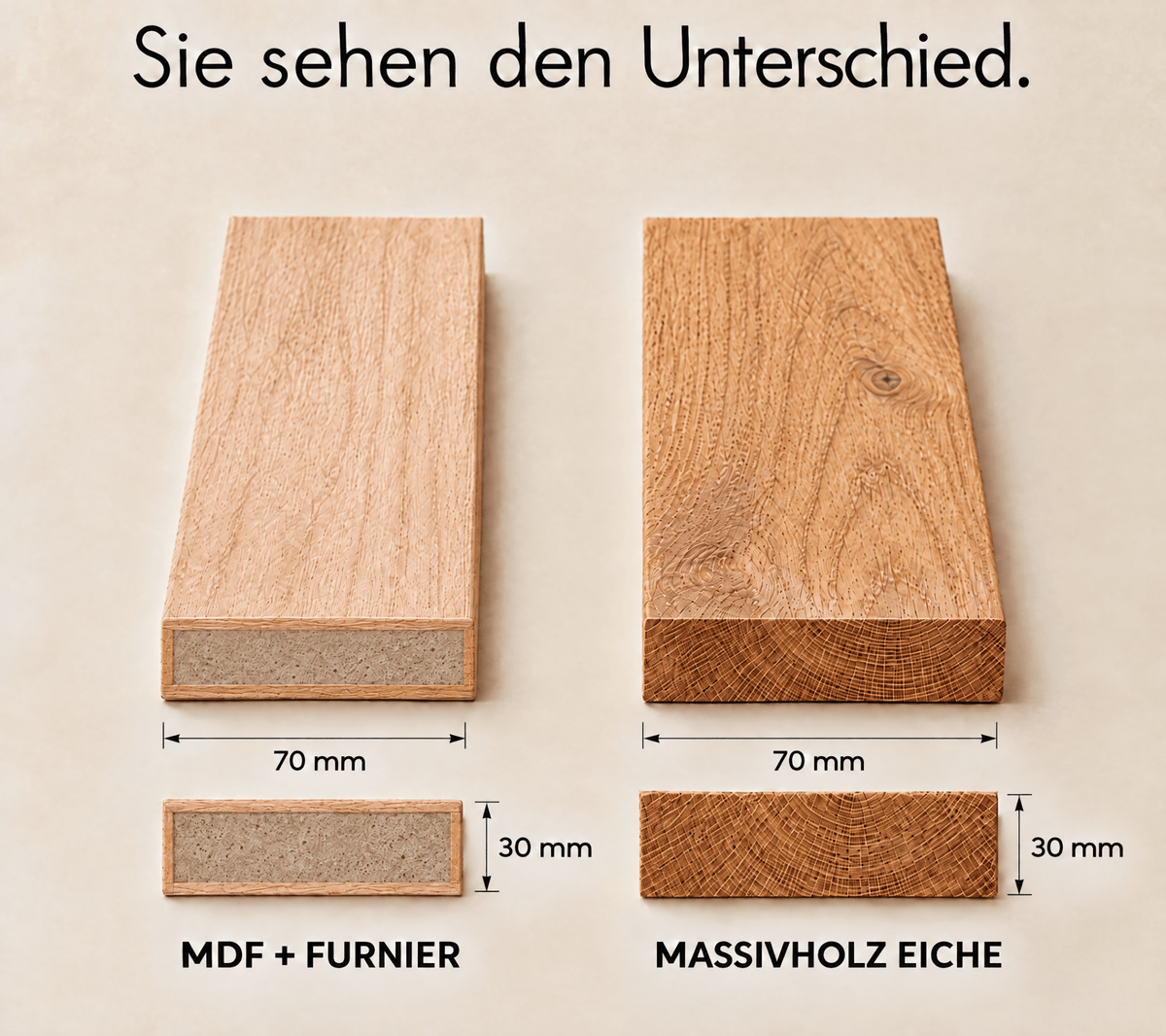 Architektur-Raumteiler aus massiver Eiche