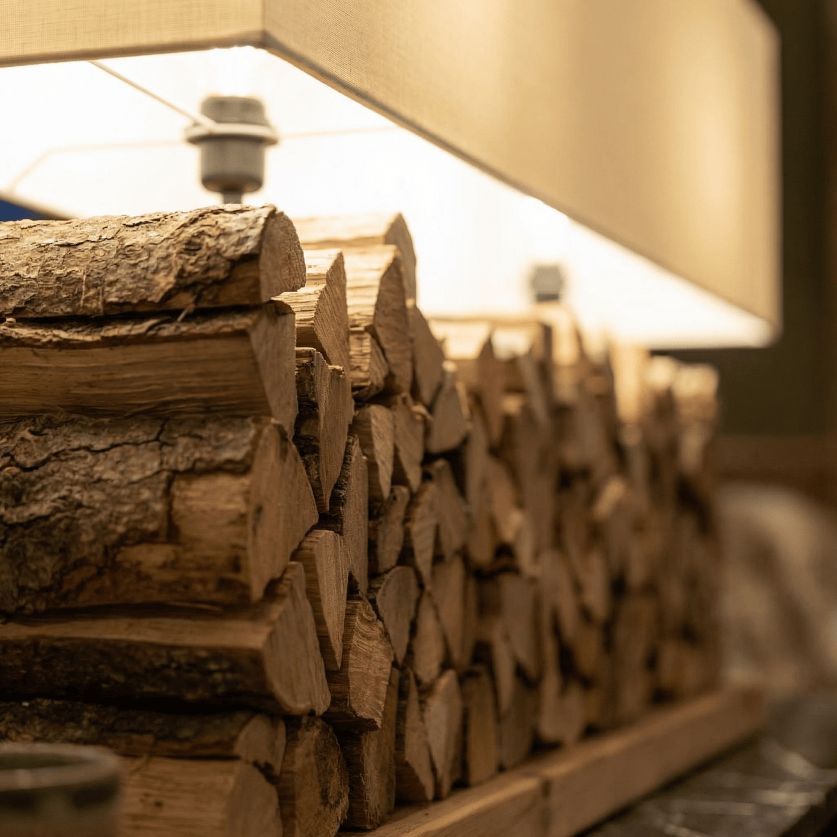 Massivholz – Lampe Detailansicht Holzstruktur, handgefertigt von LXRYWOOD