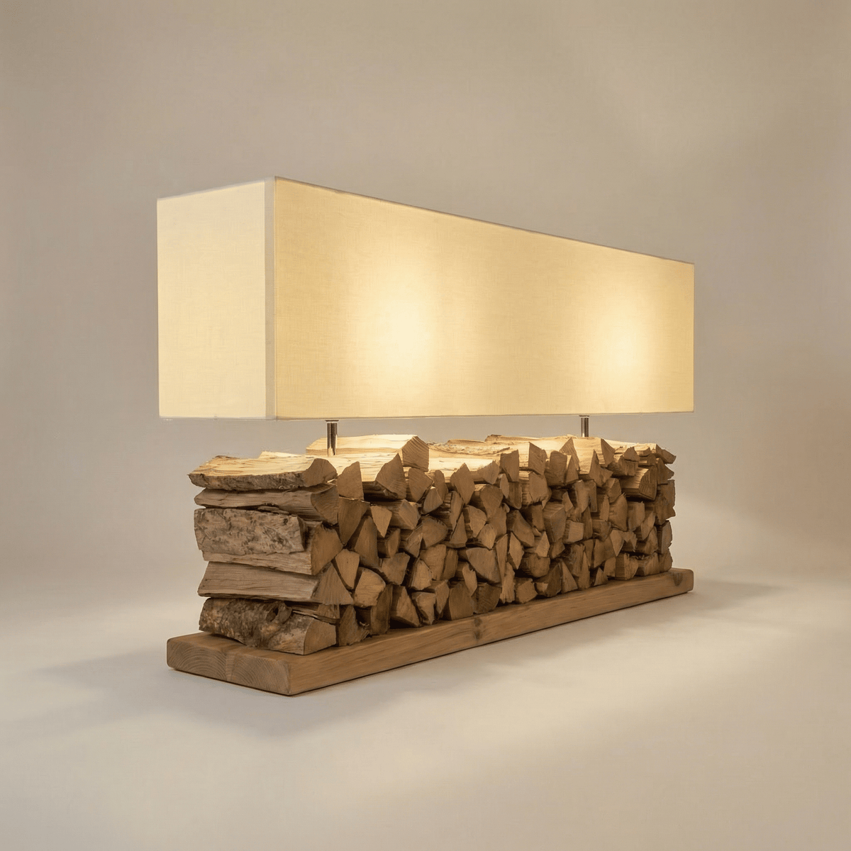 Massivholz – Leuchte 240x30 cm, Unikat aus der Manufaktur Flein