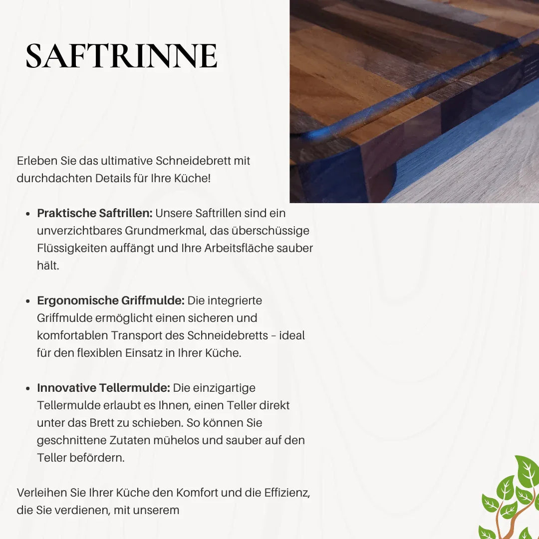 Eiche – Schneidebrett Detailansicht Hirnholz, antibakteriell und langlebig