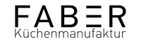 Schwarz dargestellter Schriftzug „FABER Küchenmanufaktur“ auf weißem Hintergrund in moderner, klarer Typografie