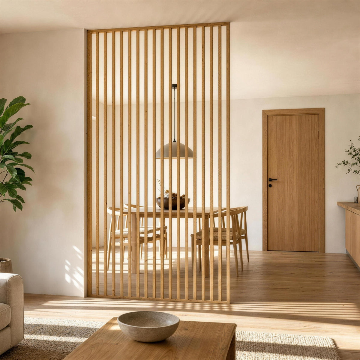 Architektur-Raumteiler aus massiver Eiche